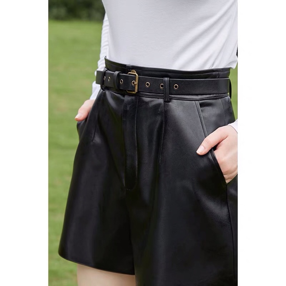Leather shorts